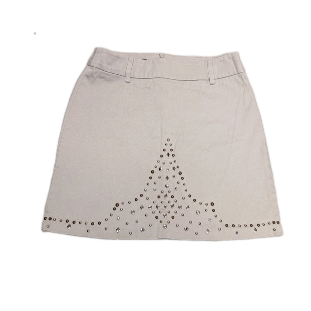 Bebe Micro Mini Skirt 2 Beige Natural 90s Y2K Grunge City 8500